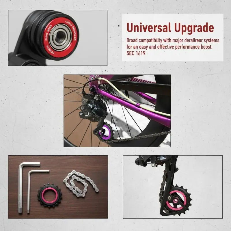 Fahrrad-Schaltwerk-Laufrad, staubdicht, Nylon, 11T, für Rennräder, tägliche Reparatur, Upgrade, Ersatzteile – Detail 7