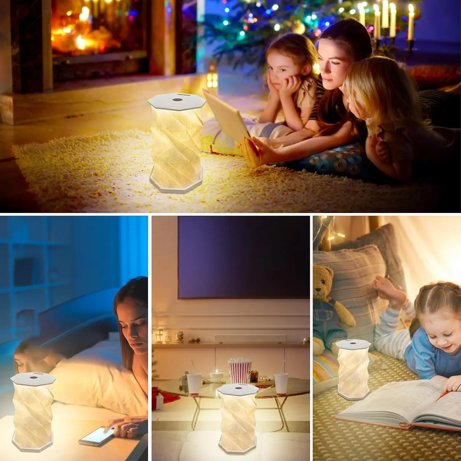 

Светодиодный вращающийся книжный светильник, портативный складной бумажный фонарь типа C, зарядка, ночник для спальни, декор для домашнего офиса, Рождественский подарок