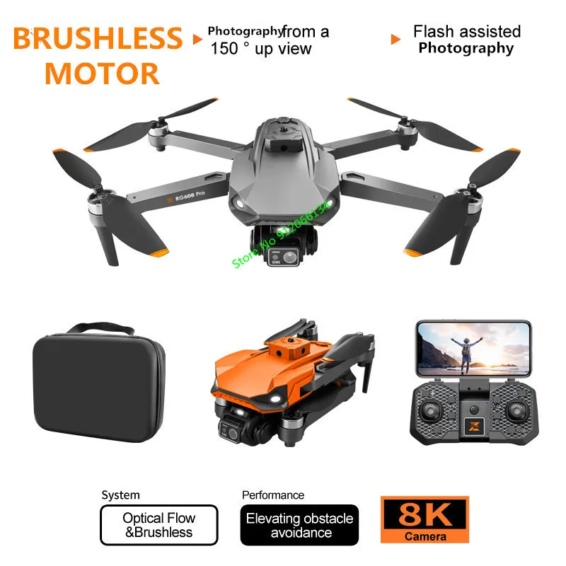 

Smart Brushless Obstacle Avoidance FPV Remote Control Quadcopter 2.4G 8K Flash Lamp Headless Mode Optical Flow Hovering RC Drone