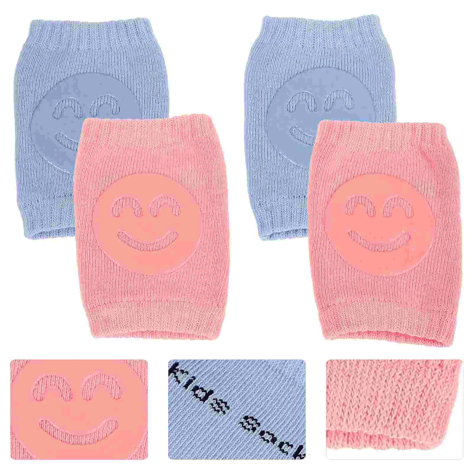 

2 Pairs Baby Knee Pads Infant Leg Warmers Christmas for Girls Kids Shock Bathing Babies Toddlers Cotton Sleeves Kneepad