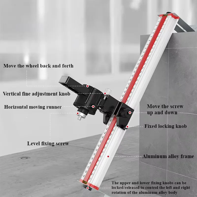 Adjustable Laser Level Bracket Gypsum Board Mount Gradienter Stable Jig Aluminum Wall Bracket for Spirit Level Lift Support Rod