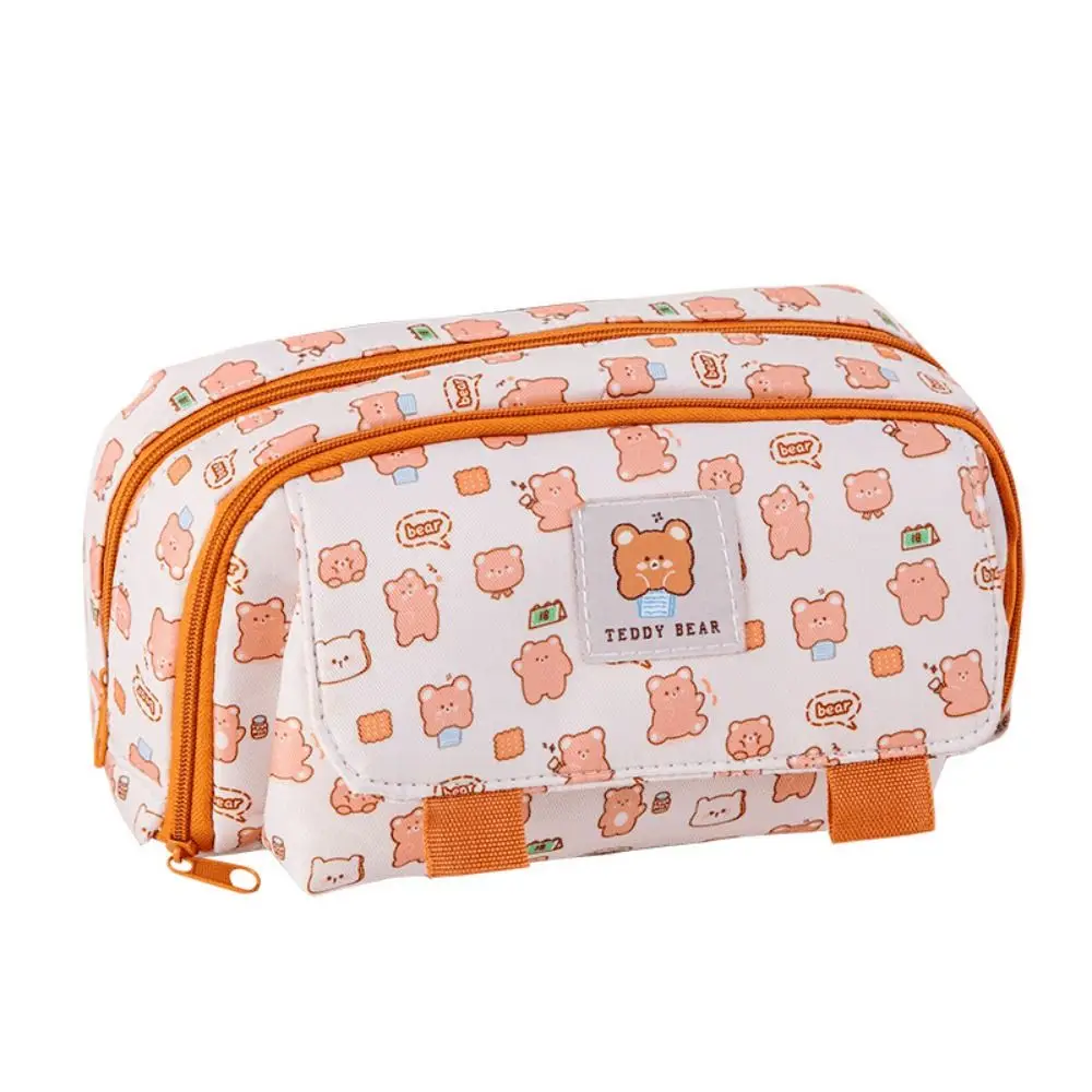 

Cute Pen Case Large Capacity Animal Stationery Storage Bag Multiple Pockets Polyester Fiber Pen Organizer Pouch Student