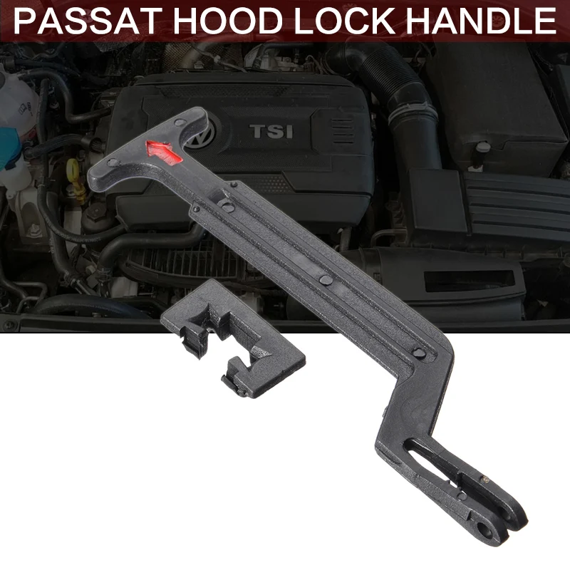 1Pc Black Bonnet Hood Release Rod Lock Latch Handle 3B0823593 for VW Passat B5 B5.5 1998 1999 2000 2001 2002 2003 2004