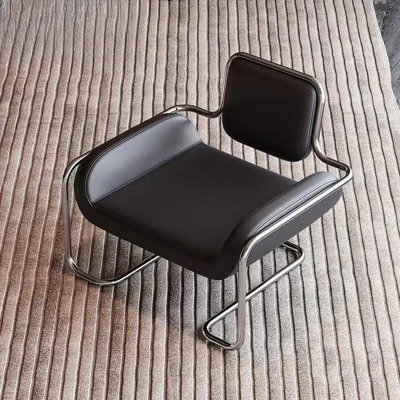 

Medieval Art Designer Stainless Steel Special-shaped Convex Chair Creative B & B Hotel Reception Leisure Single Sofa Chair