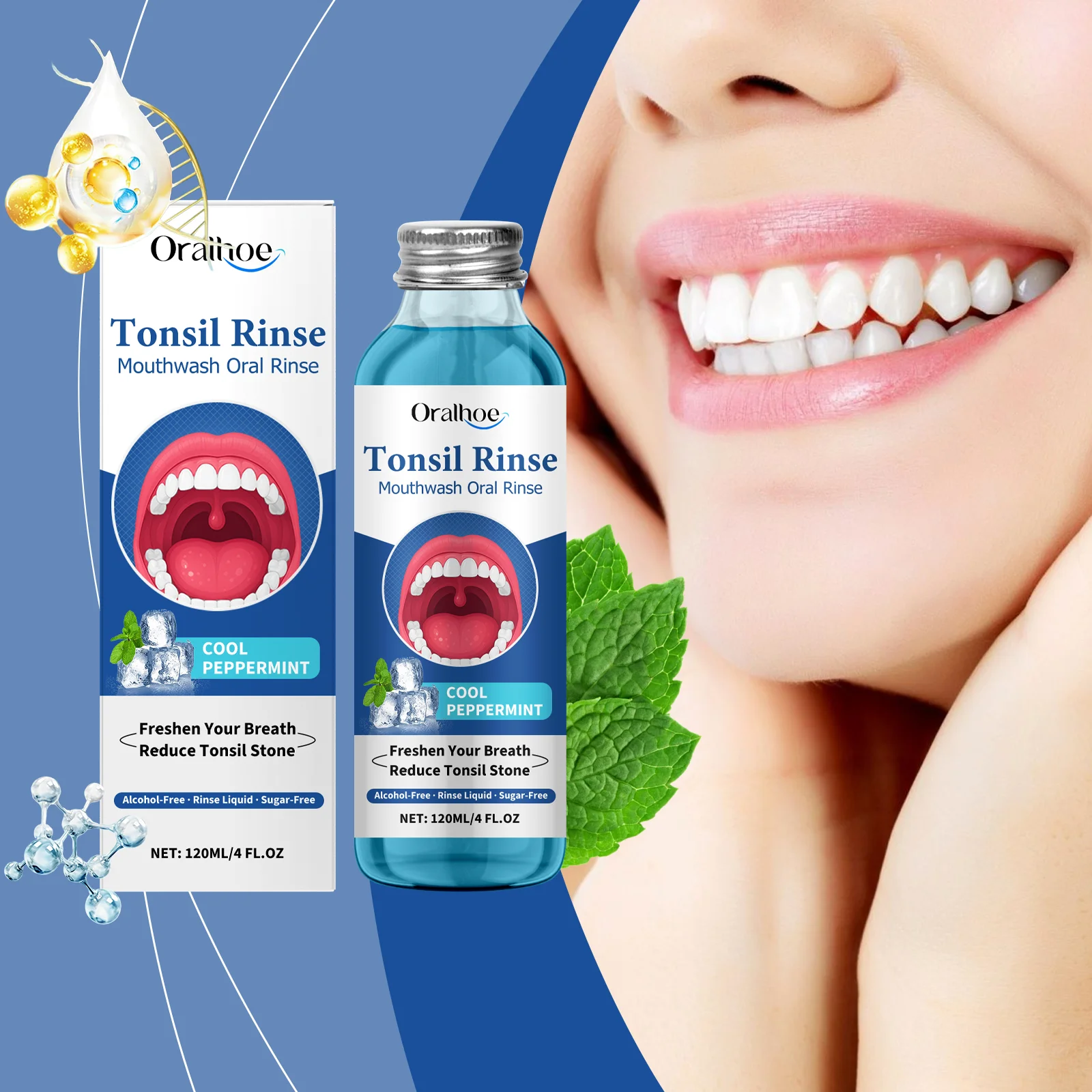 Enjuague bucal para aliento fresco: enjuague bucal a base de hierbas para el cuidado bucal, limpieza del mal aliento, refrescante la boca y protege las encías