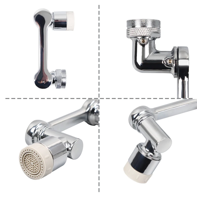 Brass 720°1080°1440°Washbasin Robot Arm Rotating Tap Anti-Splash Filter Faucet Extender Sprayer Head Bathroom Nozzle for Faucet