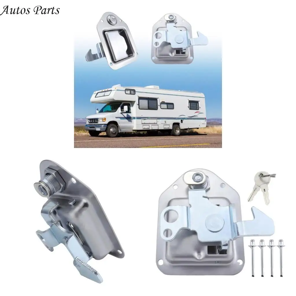 

57BA Truck Tool Box Latches Stainless Steel Lock Replacement Handle with 2 For Campers Trailer Door ToolBox