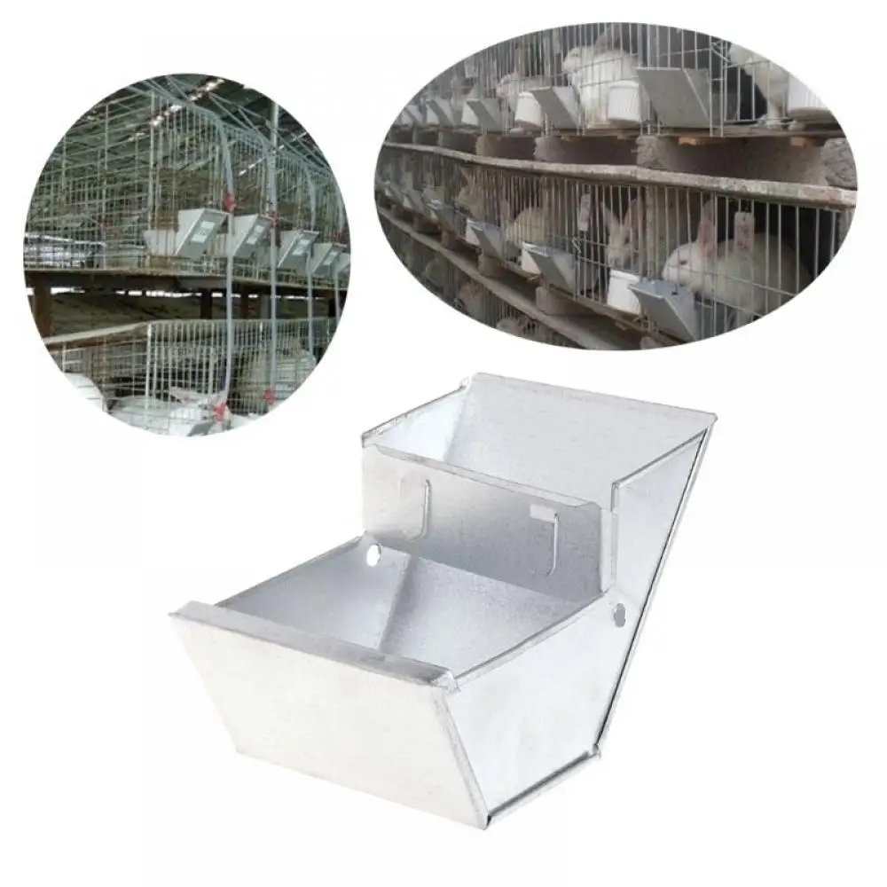 Metal Rabbit Hutch Food Breeding Box Rabbit Cage Trough Feeder Drinker Food Bowl Hamster Drinker Farming Animals Food Feeder