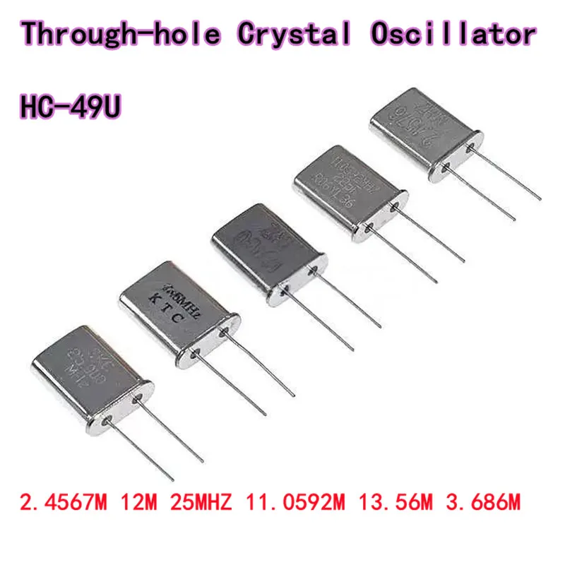 

10PCS Through-hole crystal oscillator 49U HC-49U passive quartz crystal oscillator 2pin 2.4567M 12M 25MHZ 11.0592M 13.56M 3.686M