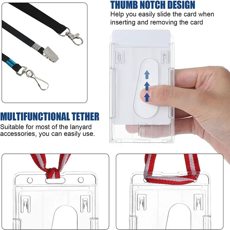 5 Pieces of Transparent Single-card Plastic Card Holder PS Material Vertical Hard ID Card Is Dustproof and Easy To Take Kpop