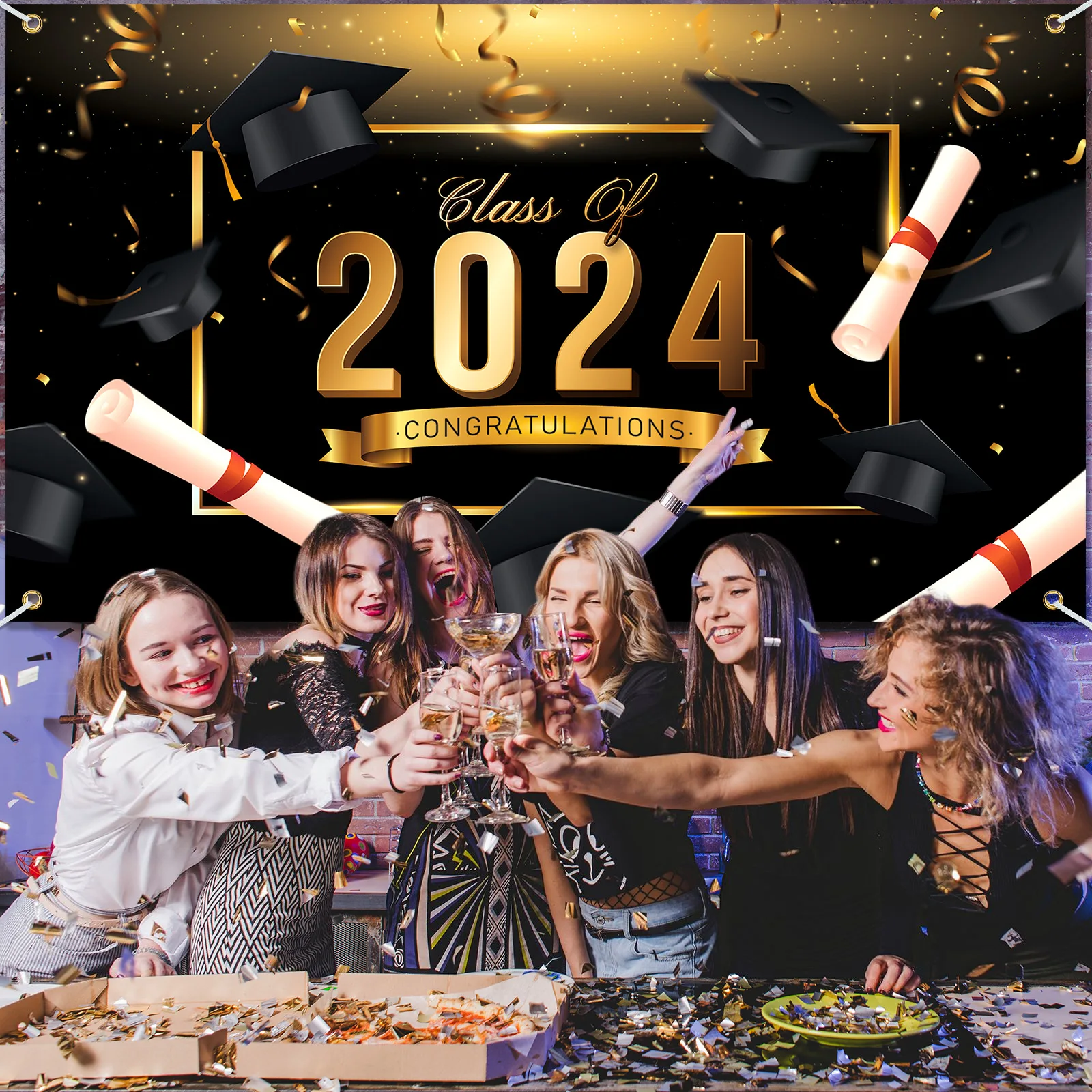 Graduation Season Banner Background Graduation Banner Congratulations Graduation Party Decoration Background