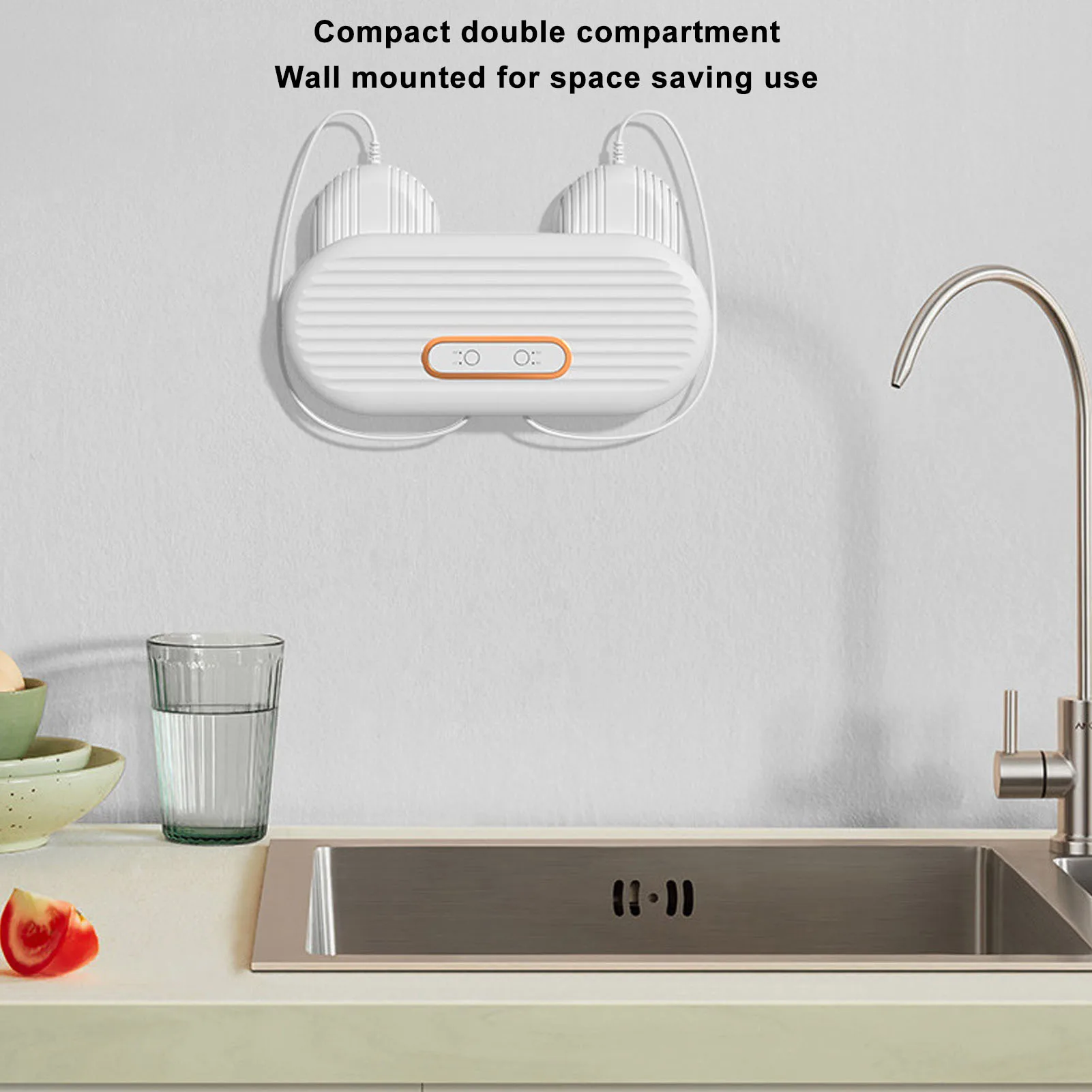 Machine à laver les fruits et légumes alimentée par USB, double chambre murale, 4 Modes de nettoyage, dispositif de nettoyage des légumes