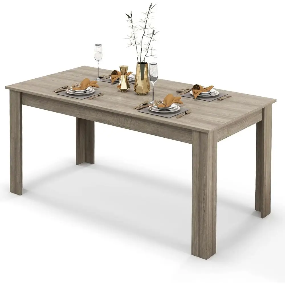 Large Oak Dining Table with Computer Workstation for Kitchen, Living Room, Restaurant Use