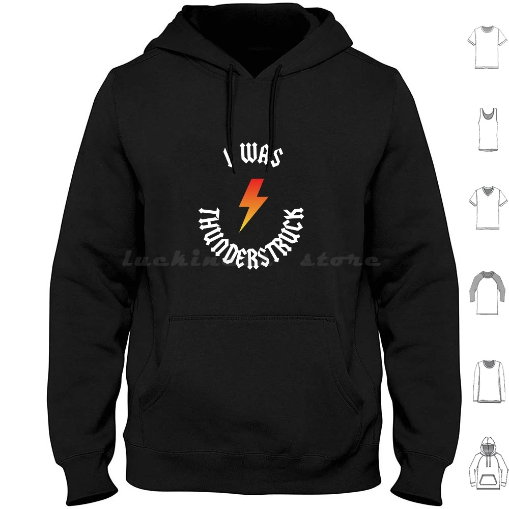 / Thunderstruck Hoodies Long Sleeve Thunderstruck Back In Black Music Guitar Heavy Metal N Roll Angus Young Highway To