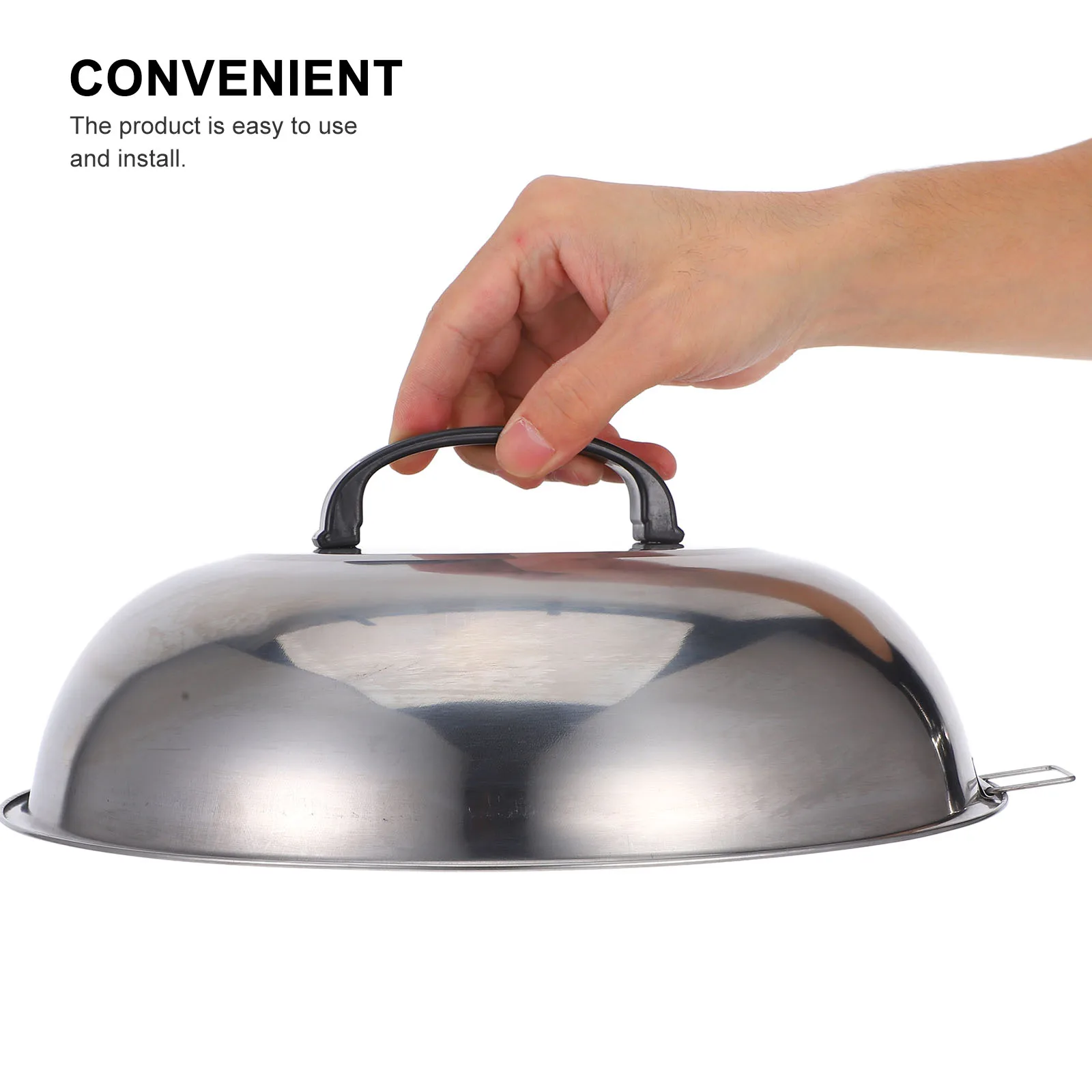 Thickened Pot Lid Stainless Steel Universal Cooking Pan Lid Easy to Clean Practical Kitchen Barware Restaurant Use