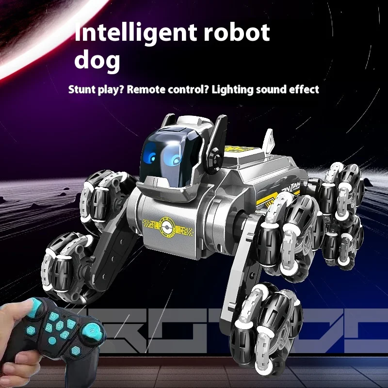 

Children's intelligent robot dog multifunctional deformation gesture induction climbing deformation electric eight-wheel stunt m