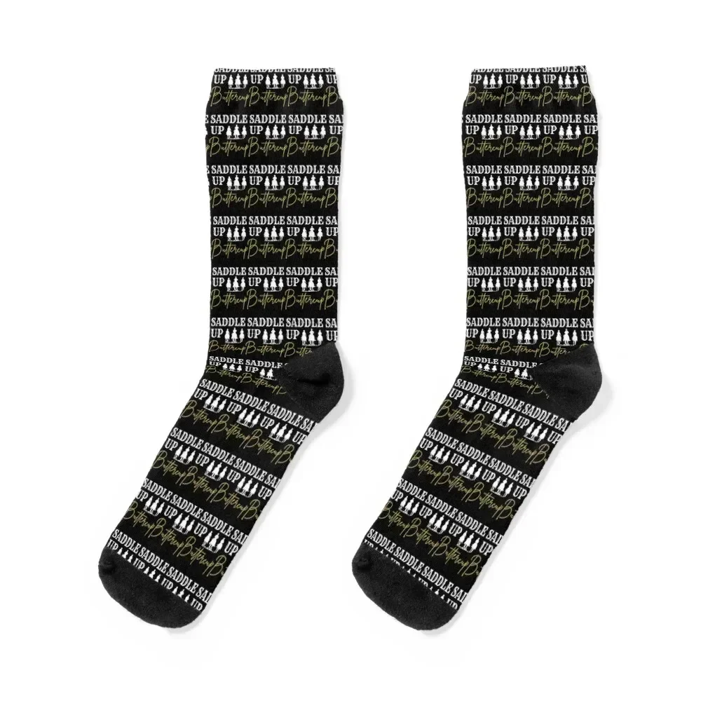 

Saddle Up Buttercup - Western Cowboy Cowgirl Rodeo Socks warm winter halloween new in's Boy Socks Women's