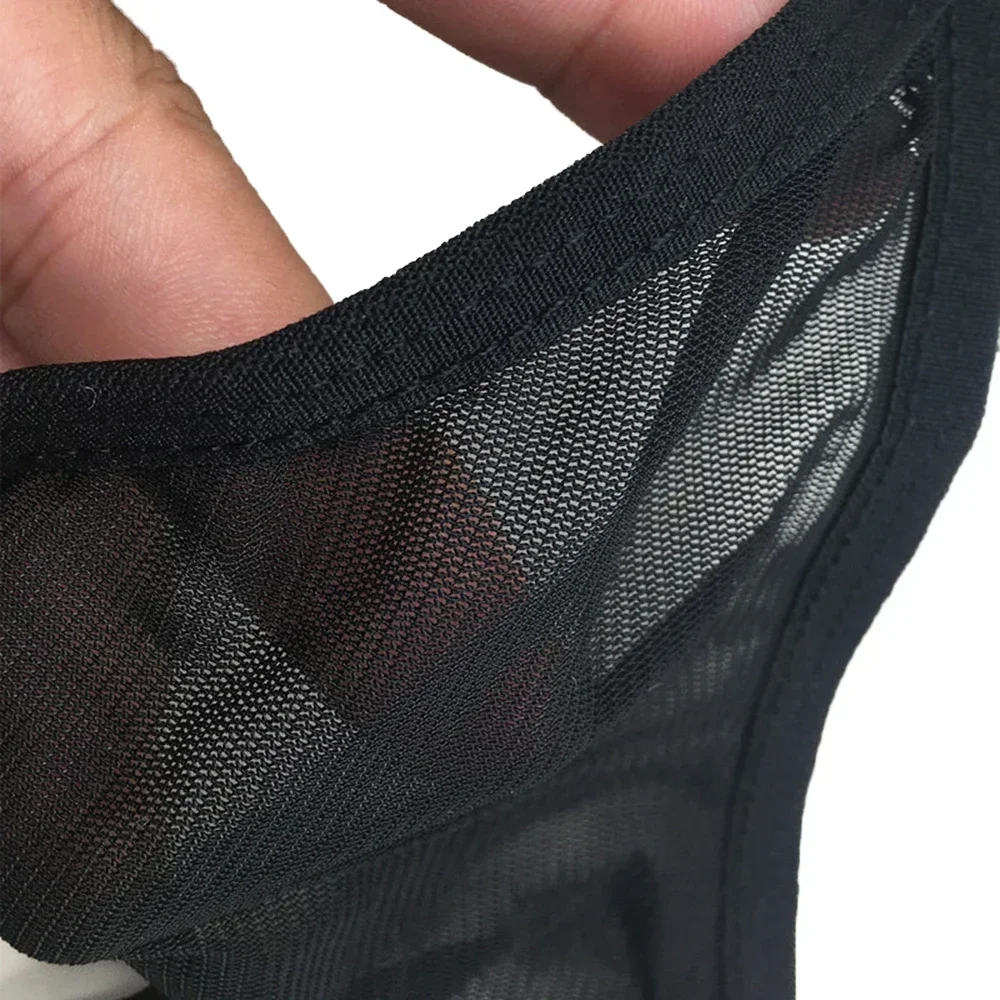 Men\'s Transparent Thongs T-Back Low Waist Underwear Men Sexy Erotic Lingerie Penis Hole Panties Male Thin Underpants Mesh Briefs