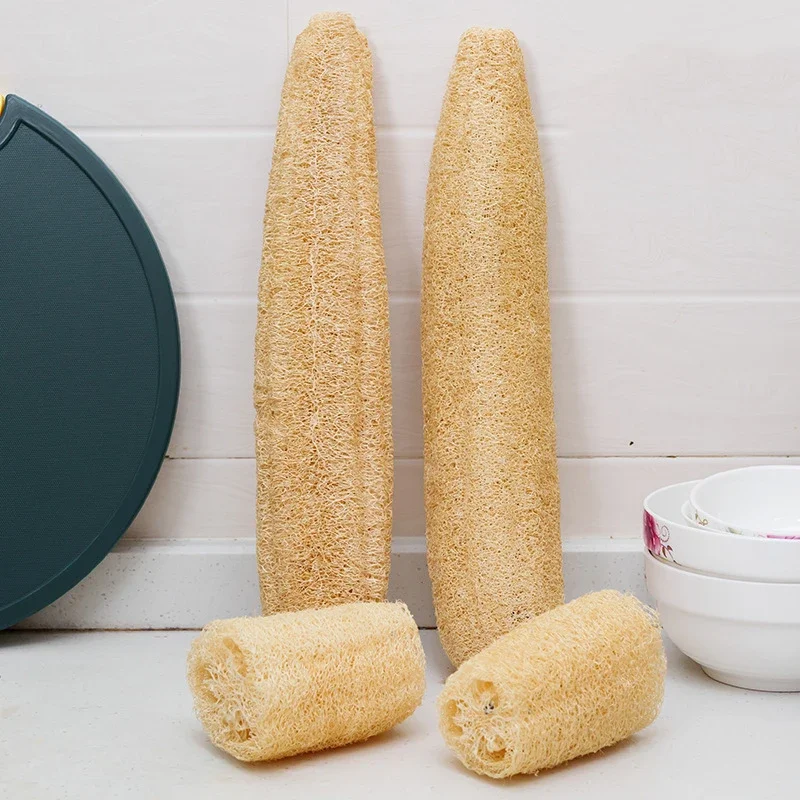 إسفنجة استحمام طبيعية لتقشير الجسم مع حبل ليفة الغسيل للعناية بالبشرة سبا دش الجسم حمام فرشاة تنظيف المطبخ