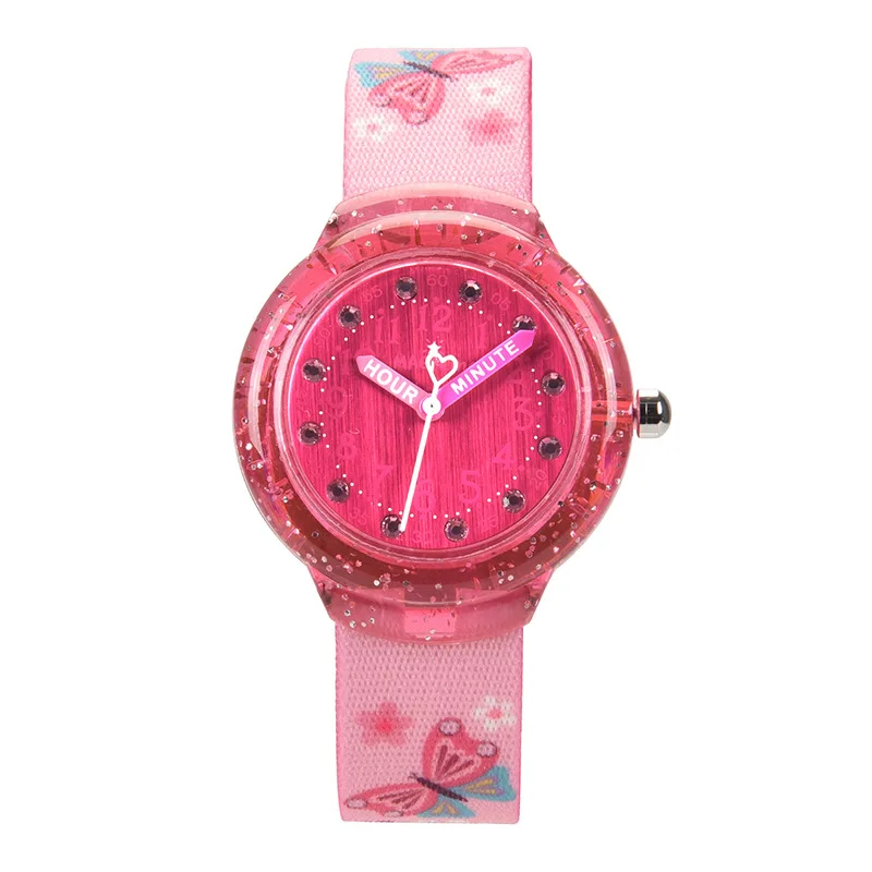 Student Quartz Watch Cartoon Pattern Gift Pink Butterfly Love Strap Girl Clock Blue Boy Sports Watch