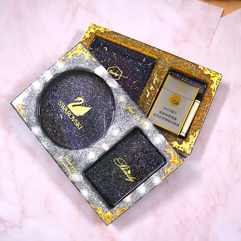 DIY Creative Ashtray Crystal Silicone Mold Two In One Cigarette Storage Box UV Epoxy Resin Molds Ashtray Crafts Home Decoration