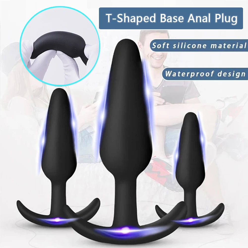 3 Sizes 100% Soft Silicone Adult Plug Butt Plugs Adult Sex Toy for Men Women Gay Unisex Couples Anal Prostate Trainer Massager