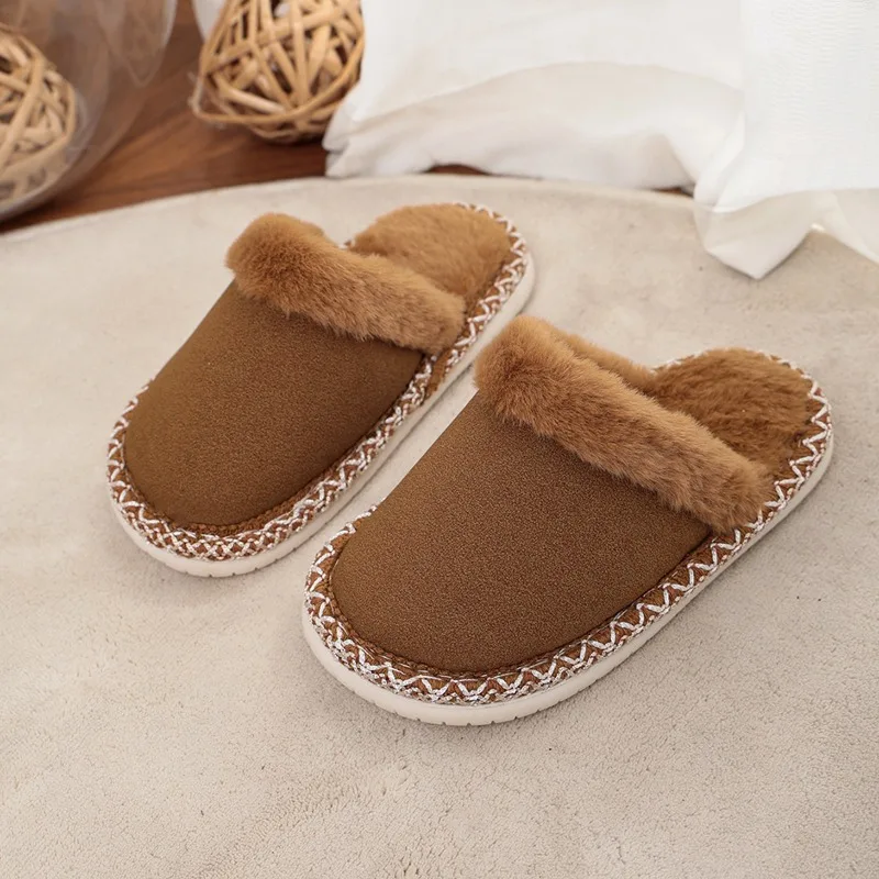 Children Winter Cotton Slippers Simple Fashion Causal Shoes for Boys Girls Warm Soft Soled Kids Flat Plush Slippers Home Daily