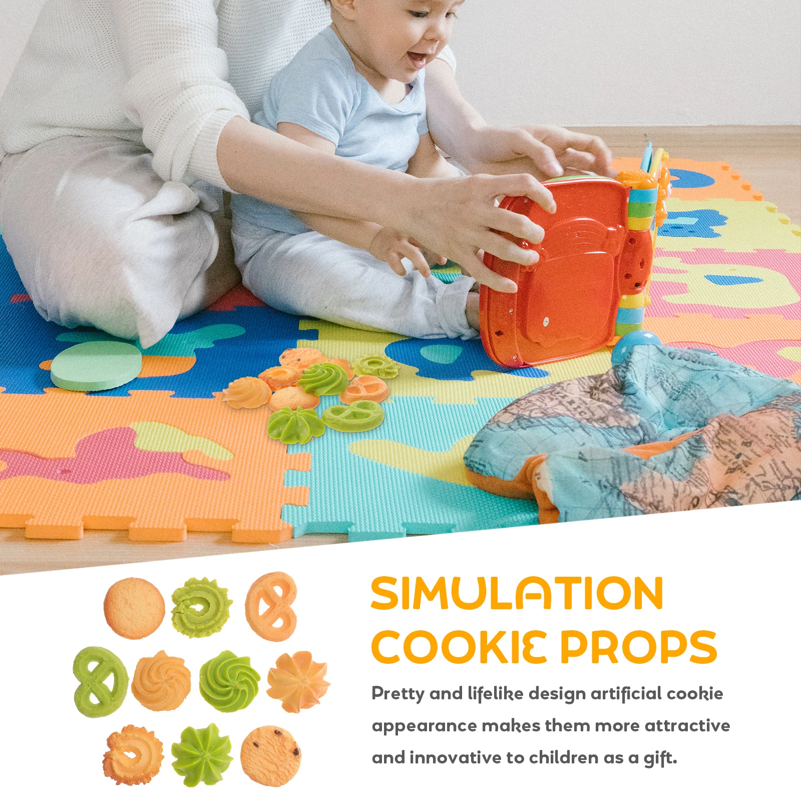

10 Pcs Simulation Biscuits Simulated Food Realistic Fake Cookie Model Turn The Page
