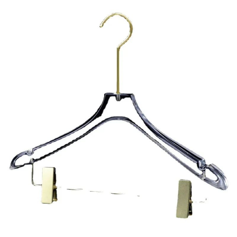 

Store WardrobeTransparent Acrylic Hanger For Pants Organizer Crystal Clothes Hanger With Clips Non-slip Dryer Coat Trouser Rack