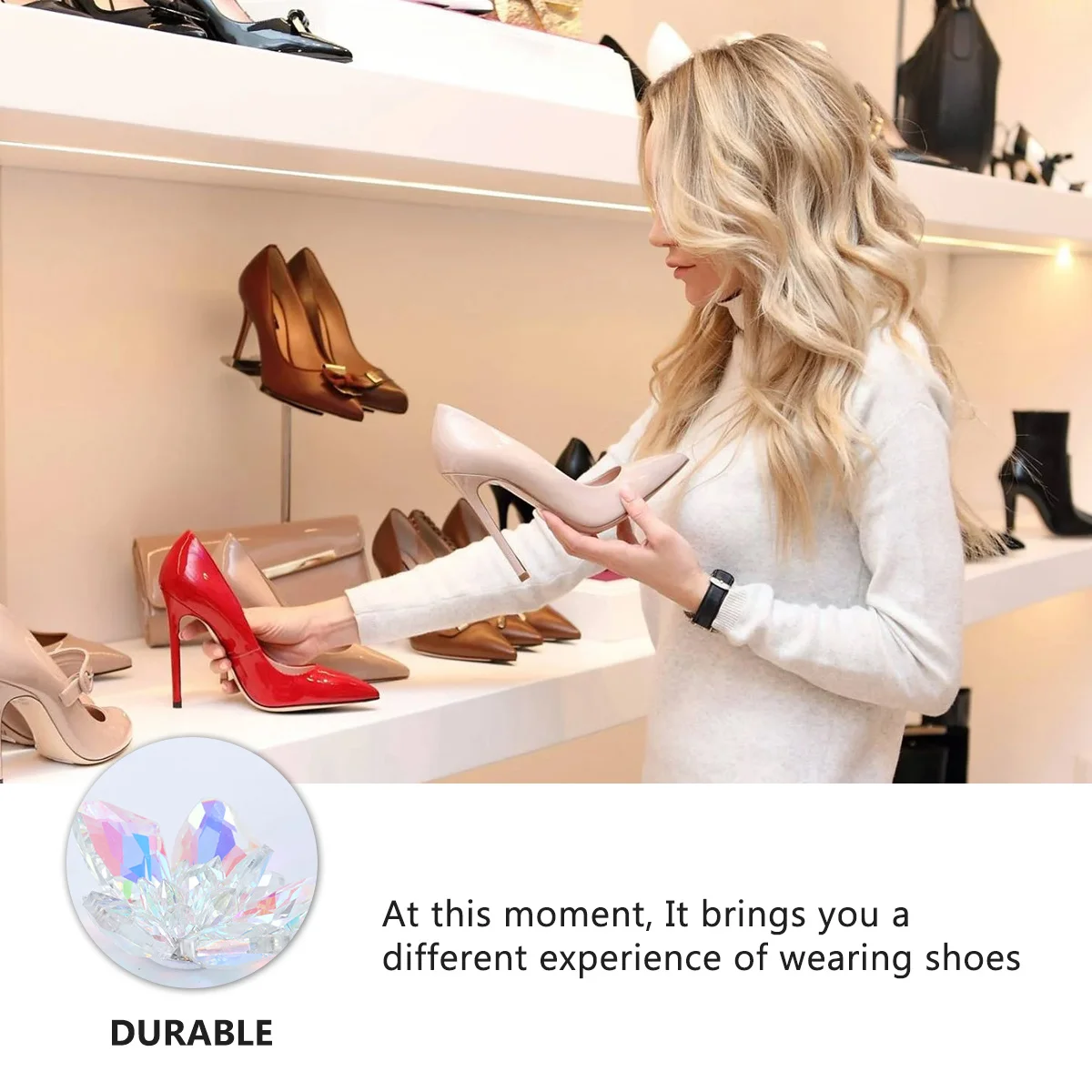 

1Pcs Crystal Glass Flower Shoes Decorations DIY Durable Women Shoe Accessories for Flats Boots Sandals Pumps Heels Colorful