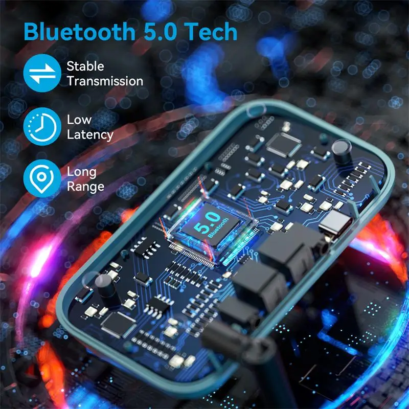 SOOMFON 3-w-1bluetooth nadajnik-odbiornik dla TV Bluetooth 5.0 Adapter Audio z kabel optyczny 3.5mm Aux RCA dla domu Stereo