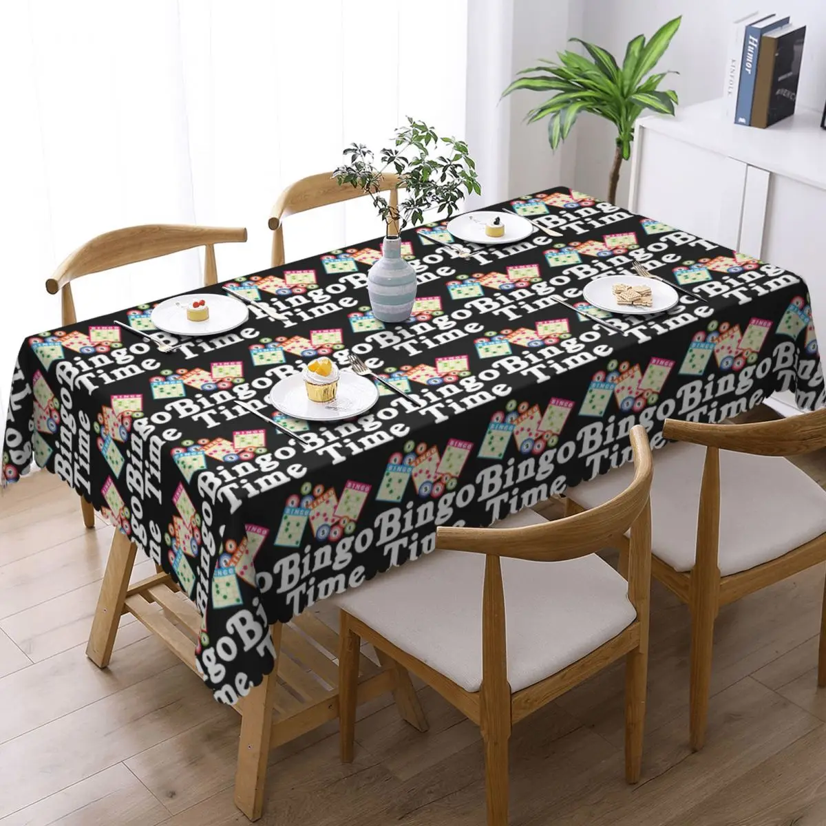 Funny Bingo Game Tablecloth Restaurant Kitchen Rectangular Tablecloth Festival Party Decorations Tablecloth Dining Table Cover