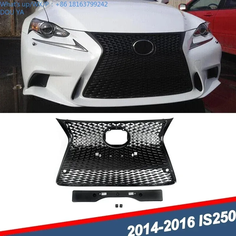 

Gloss Black Front Bumper Upper Grill for Lexus IS250 IS300 IS350 F Sport 2014 2015 2016 Centre Honeycomb Grille Mesh