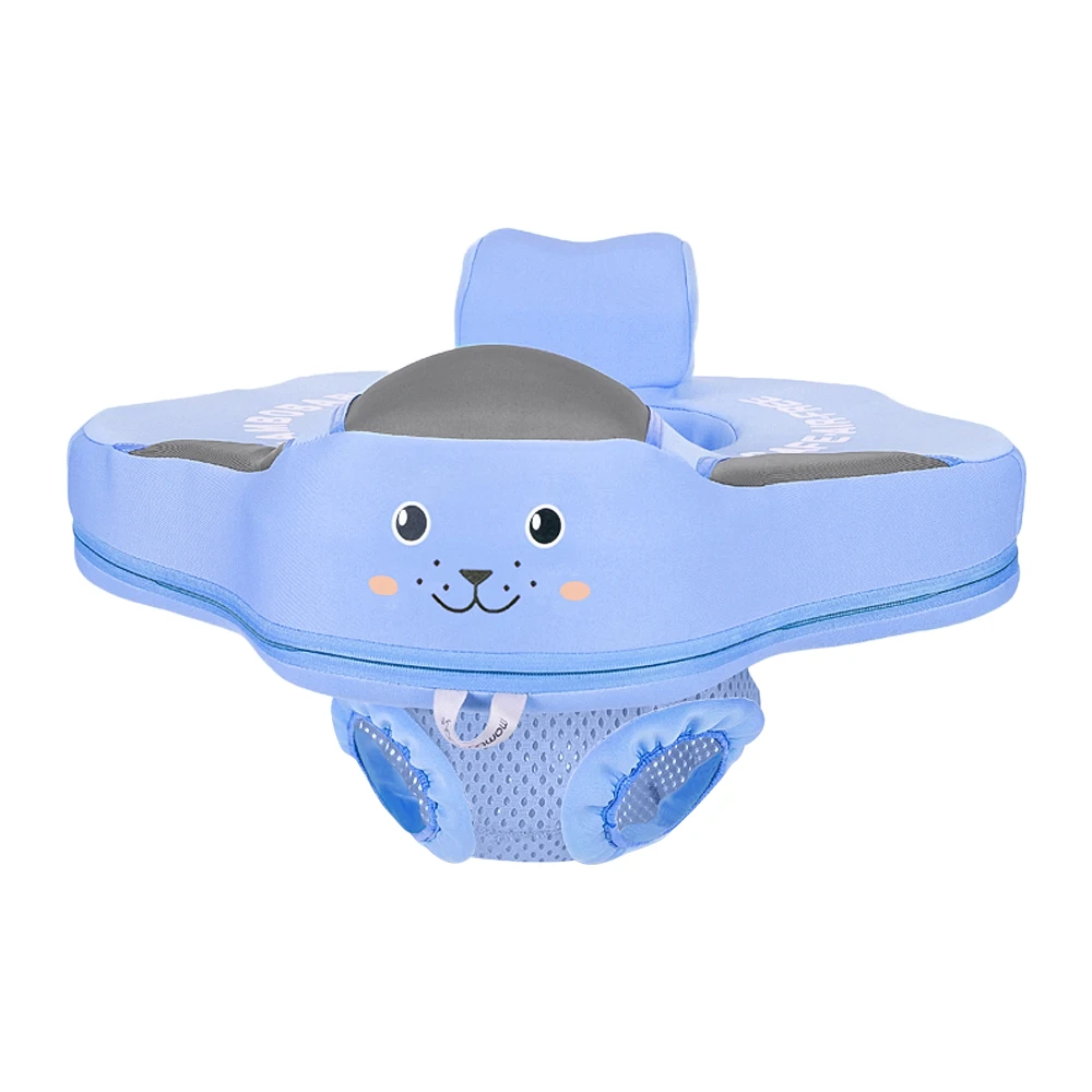 Mambobaby B504 Non-Inflatable Baby Pool Seat Float Summer Swimming Ring with Safety Seat for 4-24 Months Baby