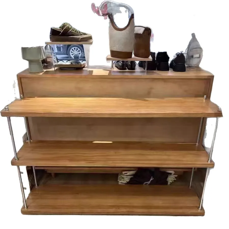 

Solid wood shelves living room balcony multi layer storage bookshelf kitchen home antique