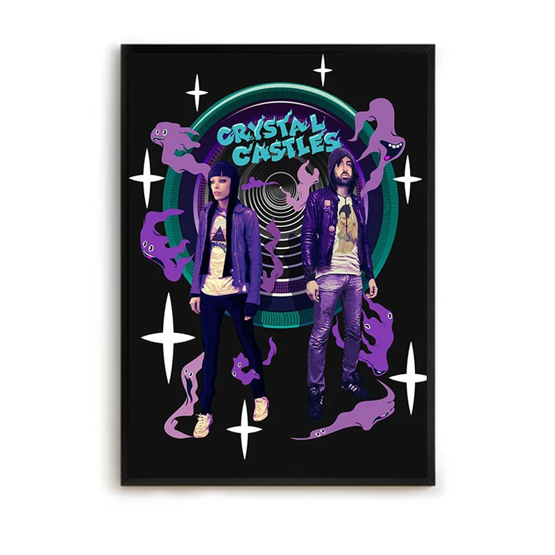 Crystal Castles Band Poster Decorative Pictures for Living Room Decoration Wall Posters Painting Art Mural Home Decor Paintings