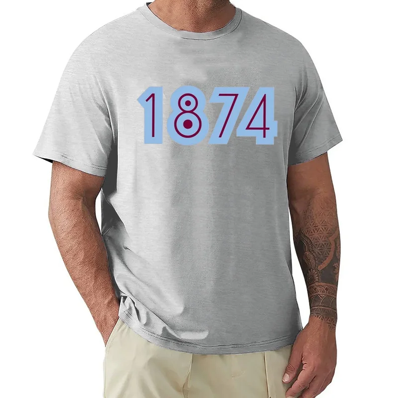 أستون فيلا 1874 الرجال تي شيرت مضحك حجم كبير تي شيرت الرجال طاقم الرقبة القطن تيز قصيرة الصيف الذكور #2