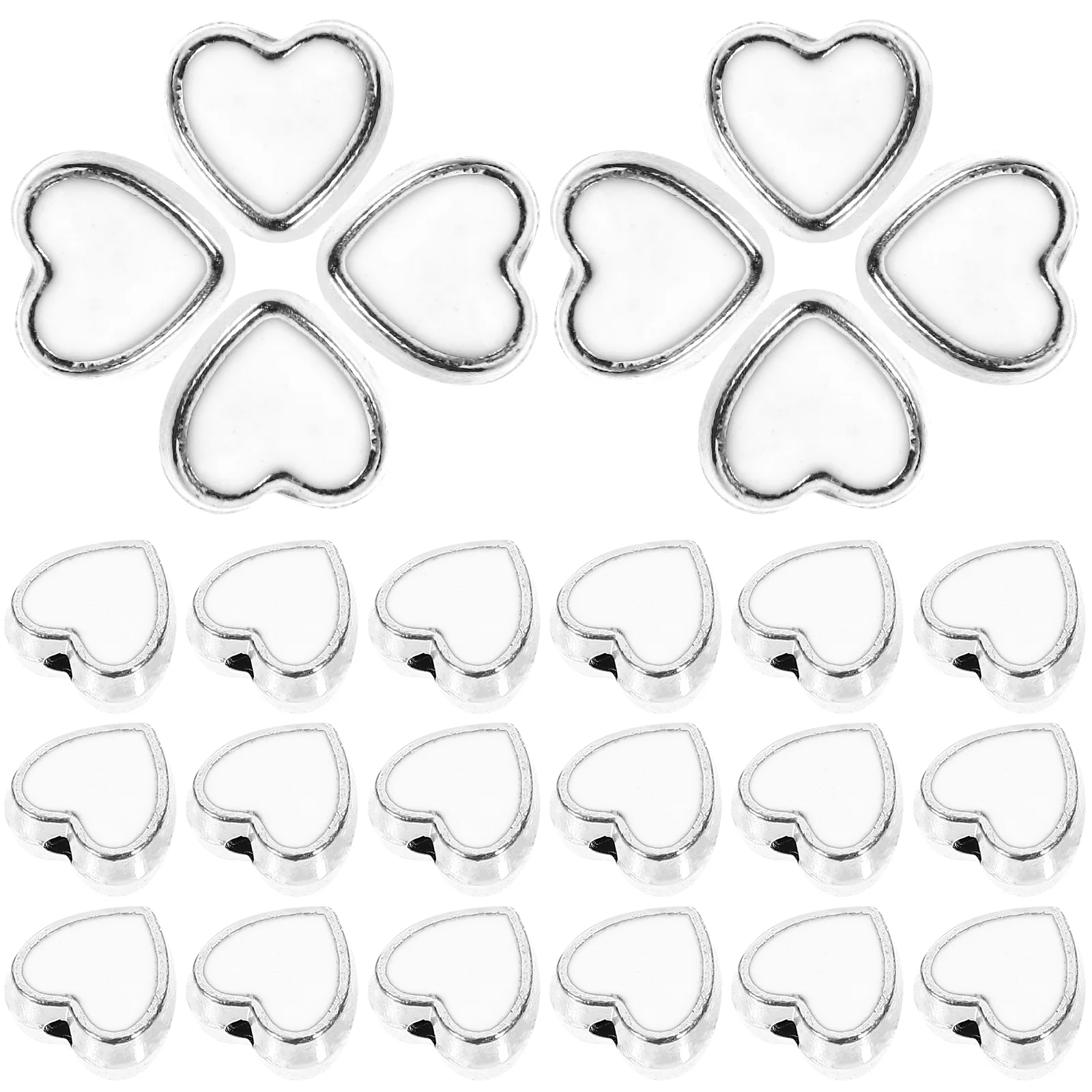 

100 Pcs Crafting Perforated Beads Bracelet Beading Kits Alphabet White Alloy Jewelry