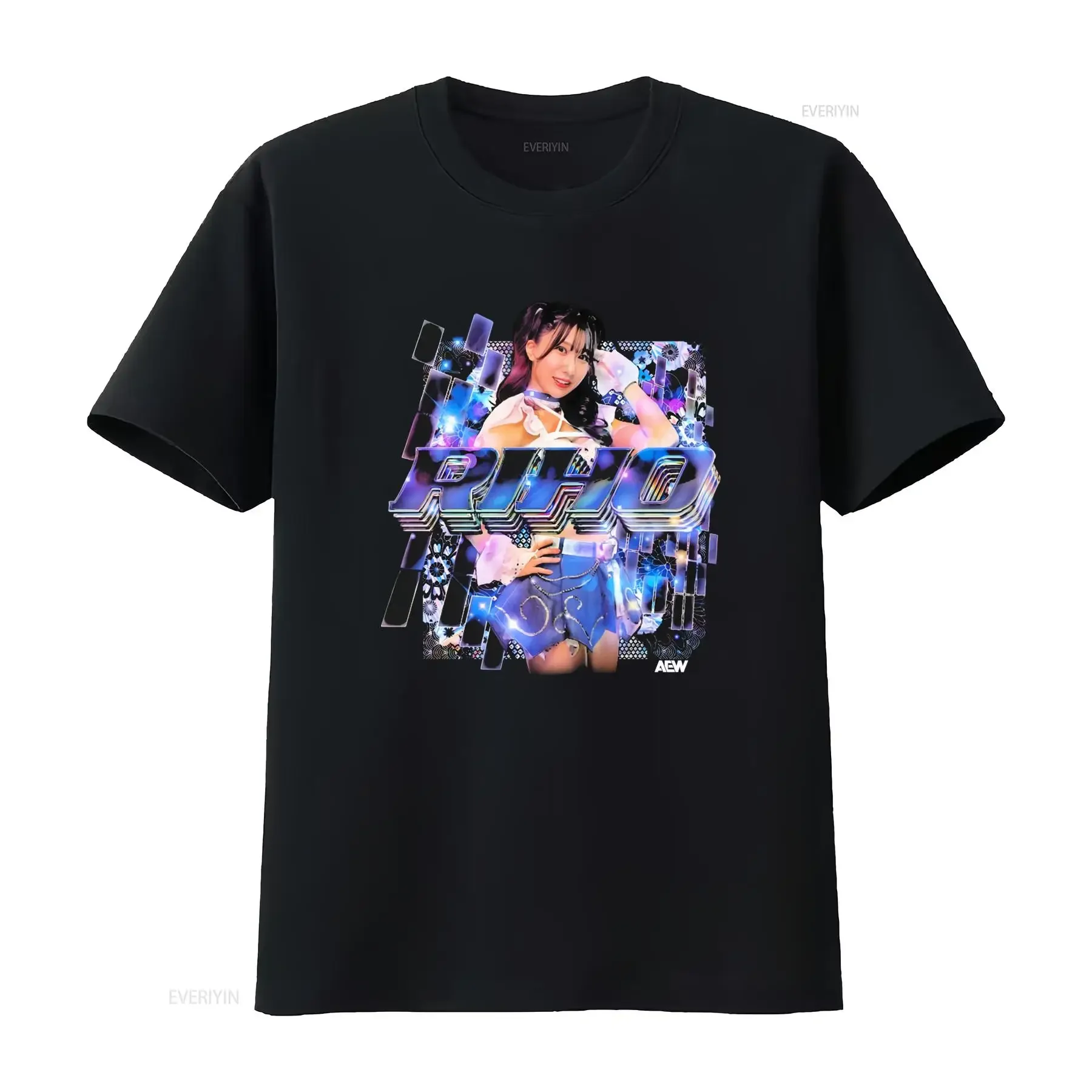 RIHO IRIDESCENCE AEW Official T Shirt Stylish Design with Vibrant Colors and High Quality Print vintage Washed Stretched