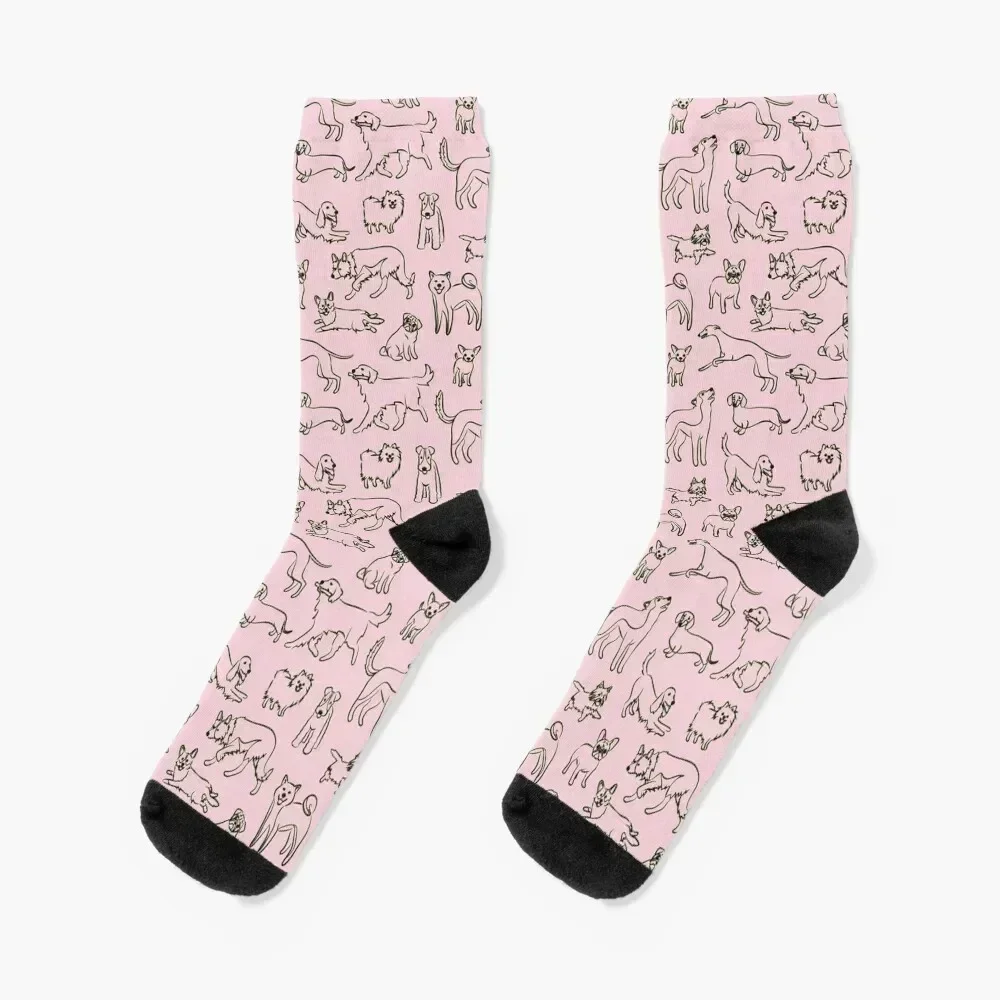 

Dogs Pink Socks Stockings compression snow Designer Man Socks Women's