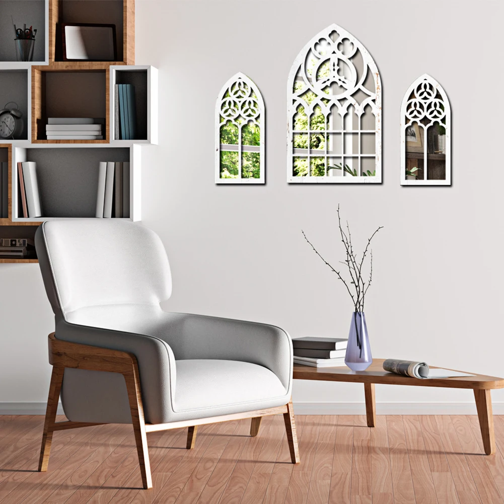 

Hallway Gothic Window Mirror Versatile Decorative Mirror 42x25x1cm Environmental Safety Standards Functional Mirror
