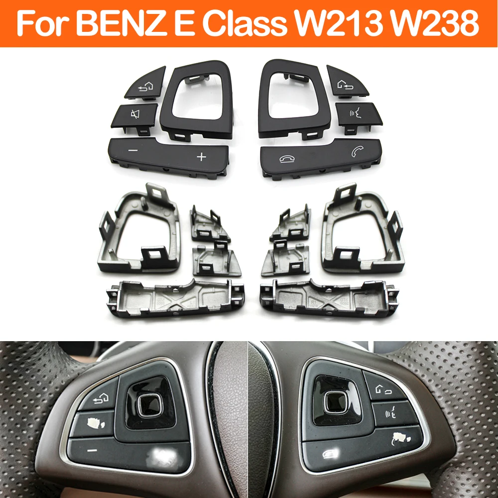 LHD RHD Car Left/Right Steering Wheel Switch Volume Control Button Cover For Mercedes BENZ E Class W213 W238 E200 E300 2016-2018