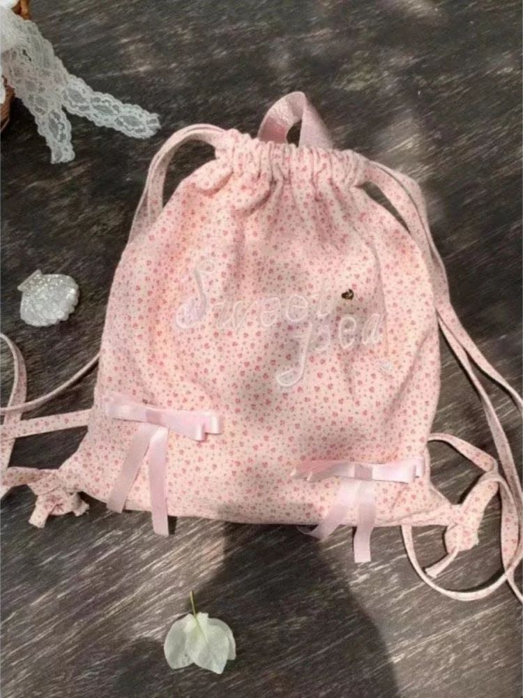 Sac à Dos avec Nministériels d de Fleurs et Lettres Brodées pour Fille, Sacoche à Bandoulière Décontractée à la Mode pour Voyage et École