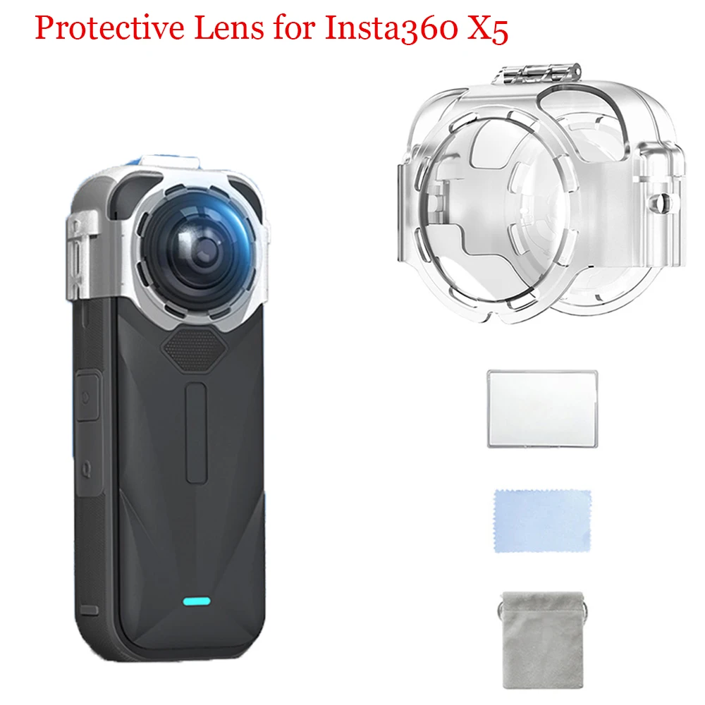 

Protective Lens Cover for Insta360 X5 Anti-frog Breathable Lens Cap Optical Clarity Shell Quickly Release Panoramic Camera Part