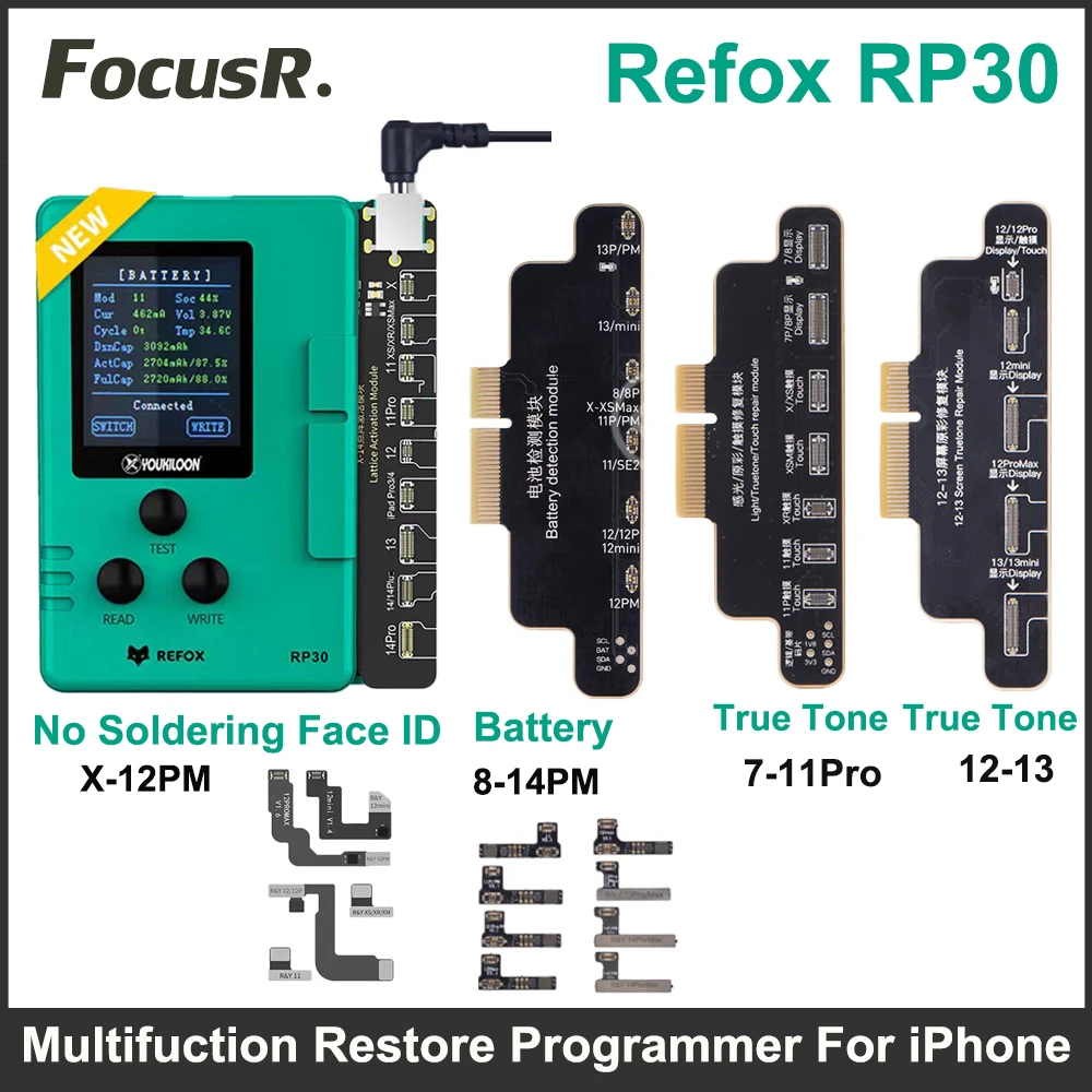 

REFOX RP30 Multifunctional Recovery Programmer For iPhone Battery True Tone Light Touch Repair/Face ID Fix Dot Projector Testor