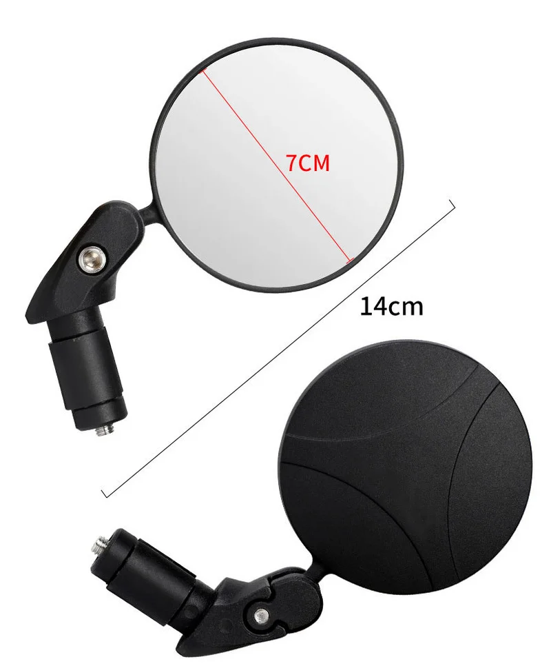 1PC Bicycle Handlebar Rearview Mirror Round Auxiliary Mirror Motorcycle Mount 360 Rotation Riding Wide Angle Convex Mirror Lens