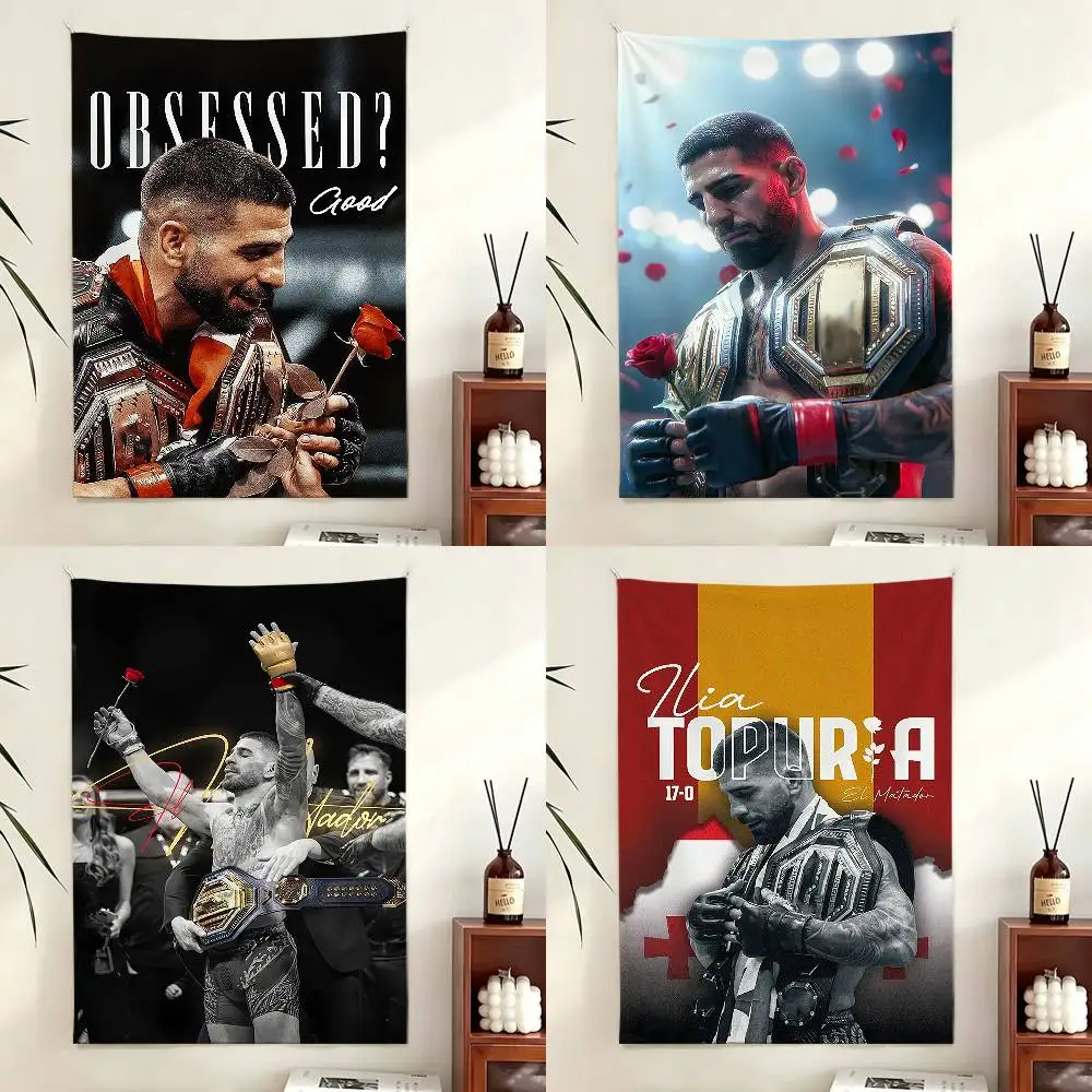 

Boxing I-Ilia T-Topuria Funny Flags for Bedrooms Home Decor Items Outdoor Decors Garage Decoration Flaga