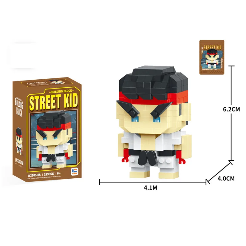 Anime Lega Street Fighter Fighting Game Action Building Blocks KenMasters Hoshi Ryu ABS Building Blocks Birthday Gift For Boys