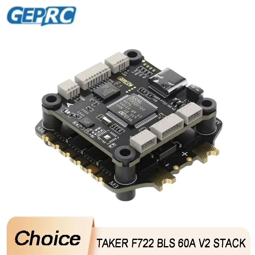 

GEPRC TAKER F722 BLS 60A V2 60A 4IN1 ESC FC 16MB Black Box Plug Play для FPV Racing Любителей фристайла