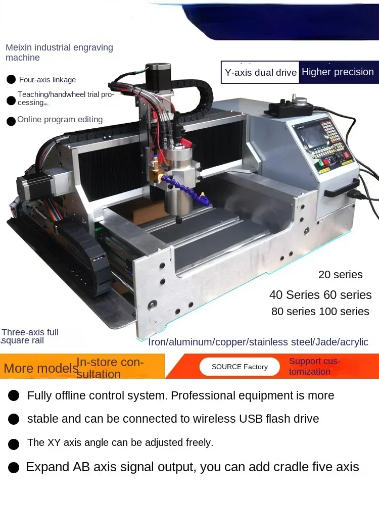 appropriaSuitable for American Core Automatic Reblading 4030 Three-Axis/Four-Axis Computer CNC Engraving Machine Stainless Steel